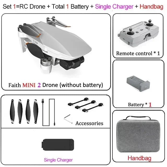 CFLY Faith 2 MINI Drone 4K HD Camera 3-Axis Gimbal 5G Wifi GPS FPV RC Quadcopter CFLY Faith MINI 2 Dron