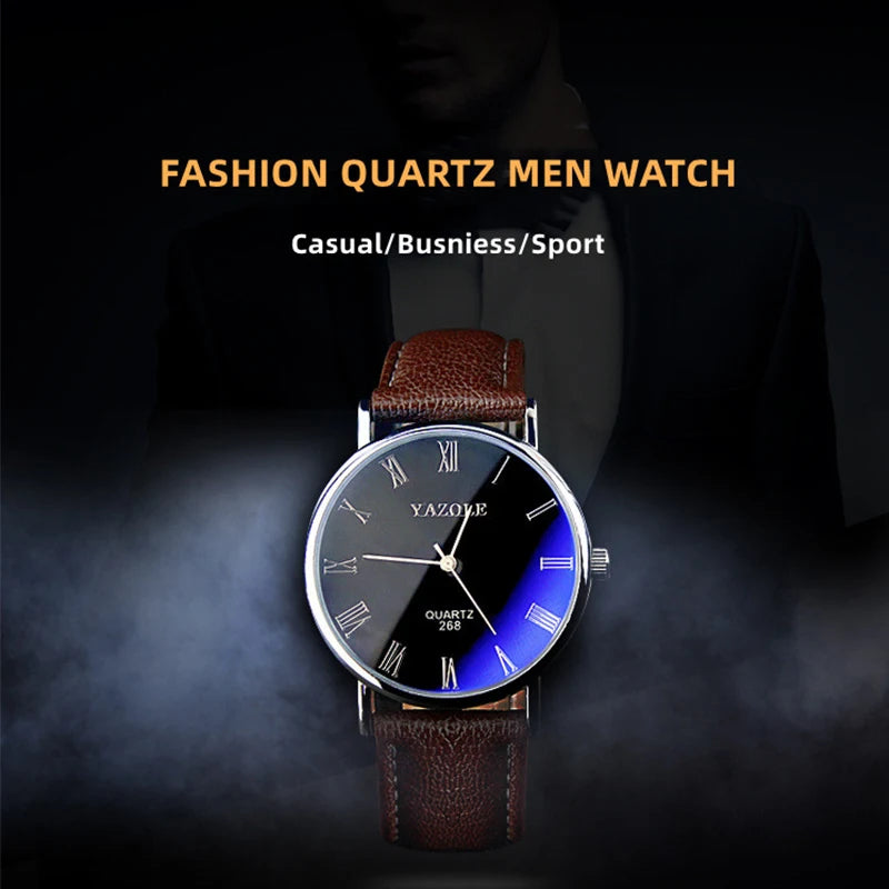 Men's Watches Top Brand Fashion Casual Men Quartz Wristwatches Leather Belt Simple Business Mens Watch Reloj Hombre Kol Saati