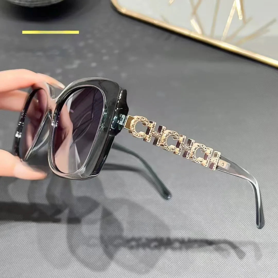 New Fashion Sunglasses for Women Female Large Frame Luxury Designer Ladies Eyeglasses Ladies Sun Glasses Driving Sunscreen
