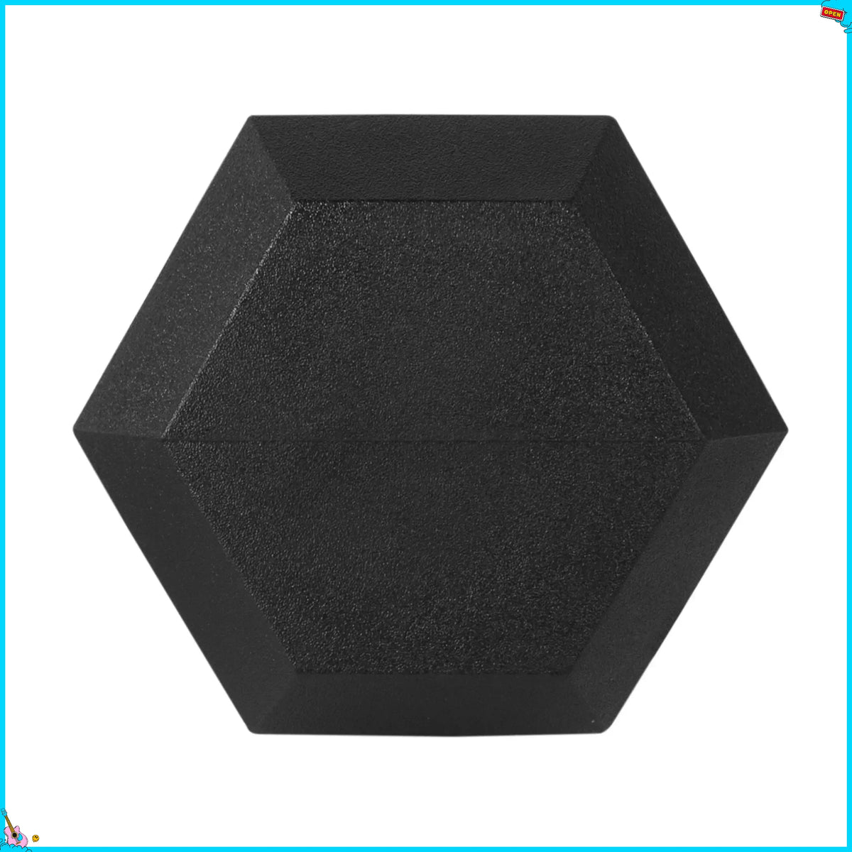 Rubber Encased Hex Dumbbell, Anti-Roll, Black, 30 lb, Assembled Product Weight, Single