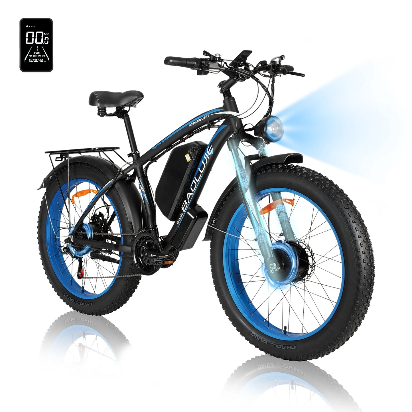 BAOLUJIE P2 3000W Ebike Mountain E-bike 52V 23AH Electric Bicycle 55KM/H Electric Bike for Adults Off-road【1 Year Warranty】
