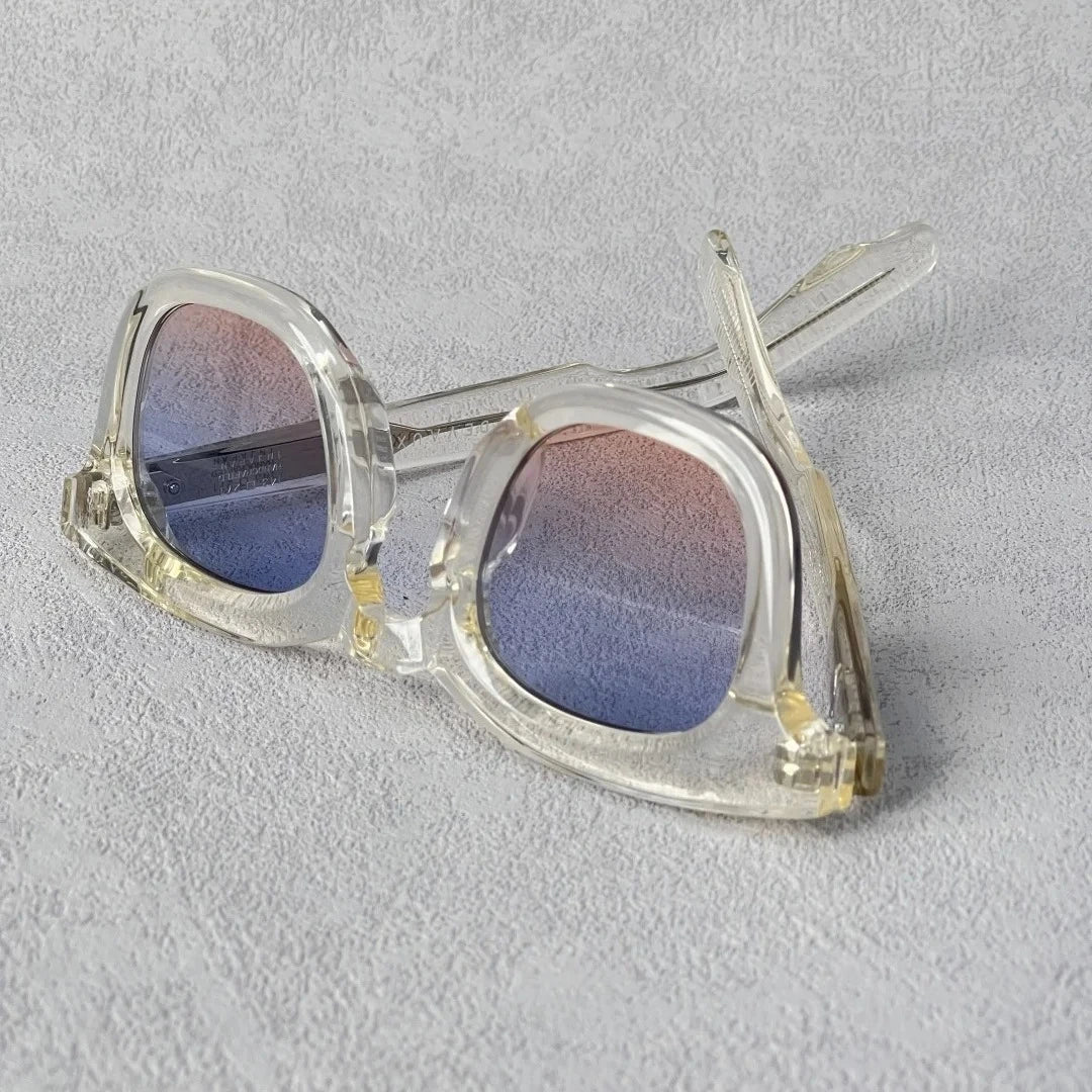 DEVAUXI Retro Round Acetate Glasses - Designer Prescription Eyewear for Men & Women, Top Quality Myopia  with Uni