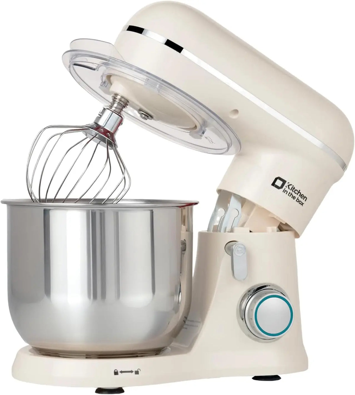 Stand Mixer, 3.5 QT, 10-Speed Electric Kitchen Mixer with Whisk, Hook, Beater - Cream White