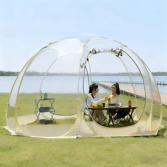 4-8 Person Outdoor Waterproof Transparent Dome Tent Mushroom Shaped Camping Shelter for Hiking Lightweight Portable Tent