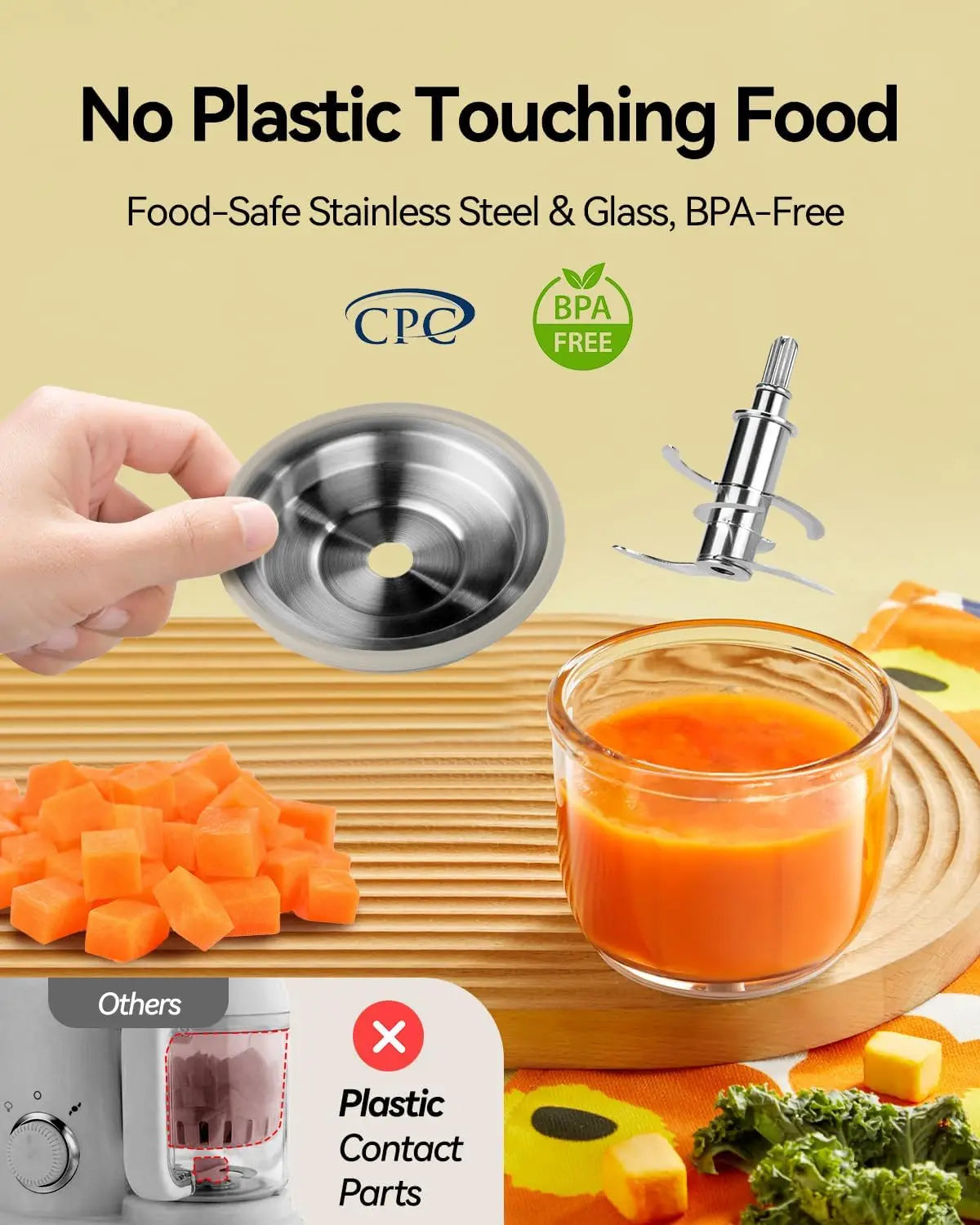 Glass Baby Food Maker, One-Step Steamer & Blender for Healthy Homemade Puree, 3 Age Stages, BPA-Free