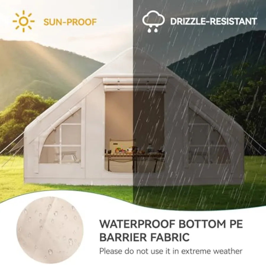 Inflatable Camping Tents Blow Up Hot Tent with Pump and Stove Jack for Outdoor Adventure Easy Setup with Explosion Proof Valve