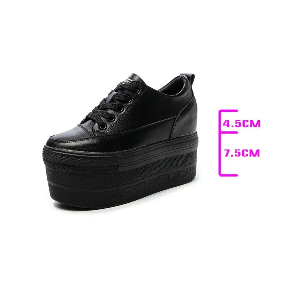 Platform Heel Wedge Shoes Sneakers Pumps White Platform Air Mesh Hollow Pumps Shoes Women Zapatos