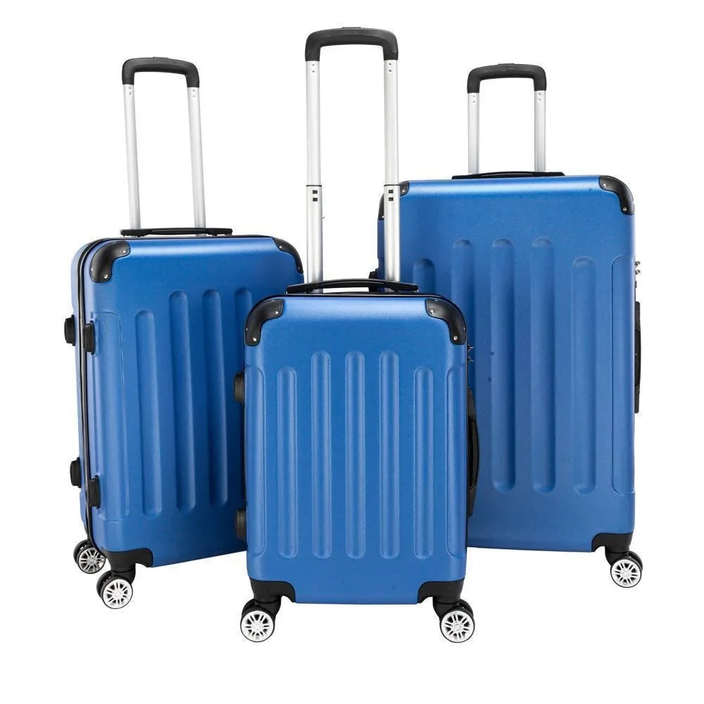 Lot 3 Luggage Set ABS Trolley Spinner 20"/24"/28" Suitcase Travel Organizer