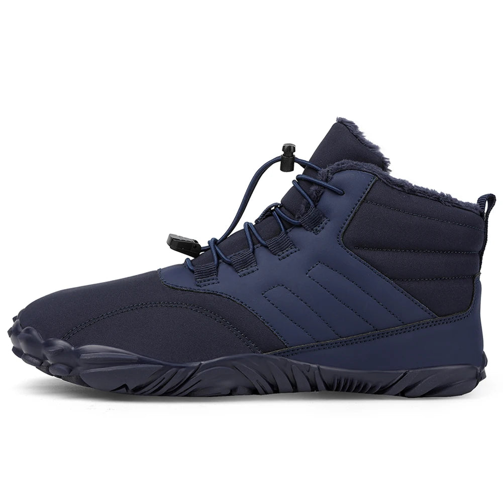 Winter Warm Running Barefoot Shoes Women Men Rubber High Ankle Boots Waterproof Non-Slip Breathable for Trekking Climbing