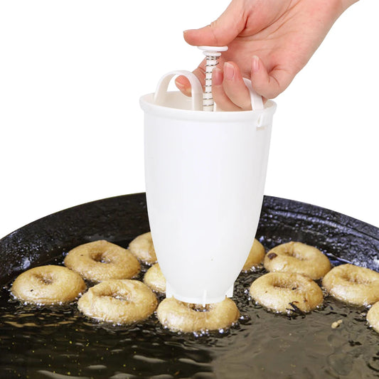 Portable Donut Maker Donut Mould Easy Fast Manual Waffle Dispenser Doughnut Machine Arabic Waffle Plastic Lightweight Deep Fry