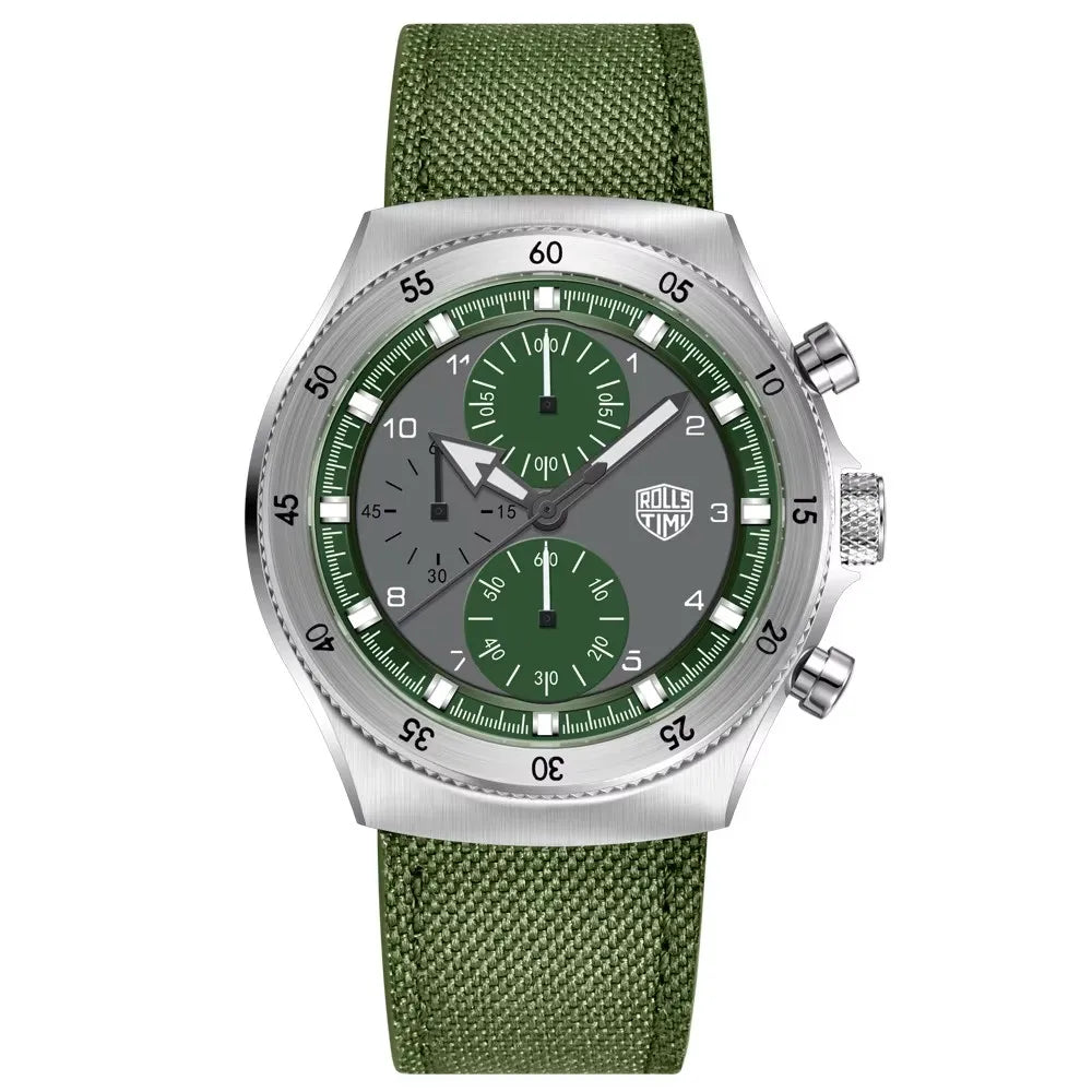 2025 New RollsTimi Mens Watches Retro Top Luxury VD55 Quartz Watch For Men Chronograph Luminous Waterproof Sports Man Gift Clock