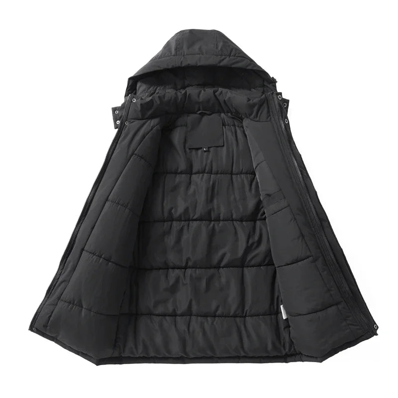 -15 Degree Winter New High Quality Thickened Cotton Warm Hooded Cotton Jacket For Men Loose Sports Windproof Oversized Jacket