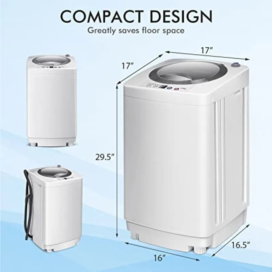 1.2 Cu.ft Portable FullAutomatic Washing Machine with 8 lbs Capacity and Drain Pump Compact Single Tub Clothes Washer Spinner I