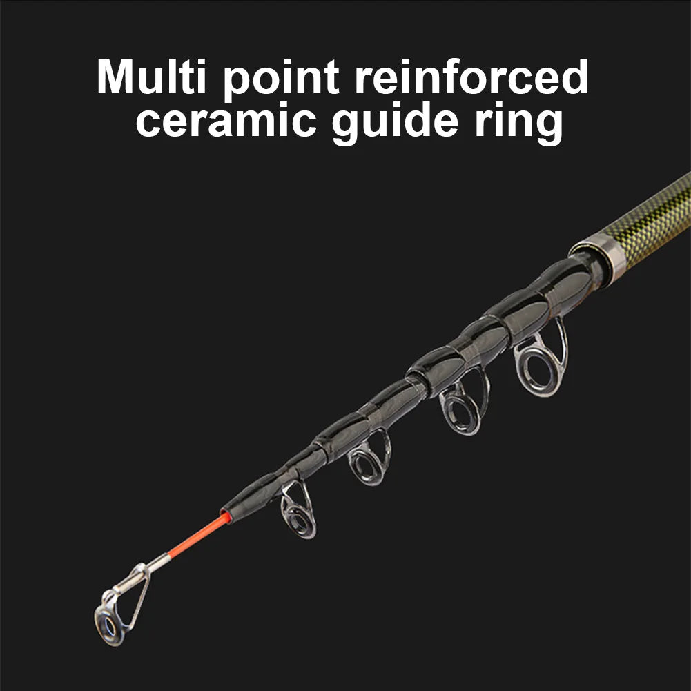 Carbon Fiber Telescopic Fishing Rod M Power Portable Travel Rod Baitcasting Rod for Bass Pike Carp Fishing
