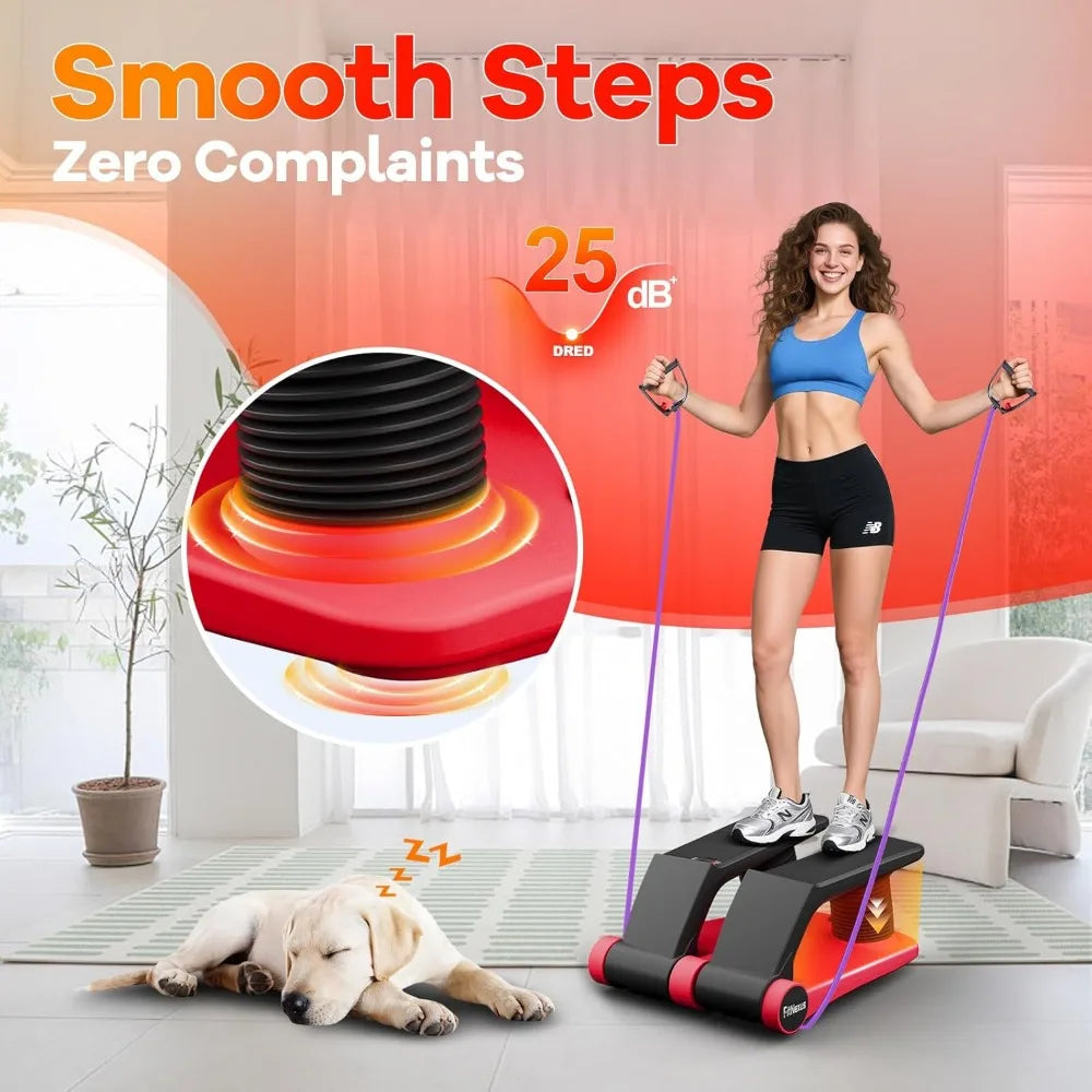 Portable Home Stair Climber - Compact Adjustable Stepper for Cardio Fitness Workouts with LCD Display