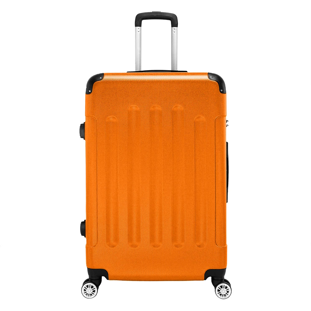 3-in-1 Portable ABS Trolley Case 20" / 24" / 28" Orange Large capacity suitcase Pull rod suitcase  suitcase set