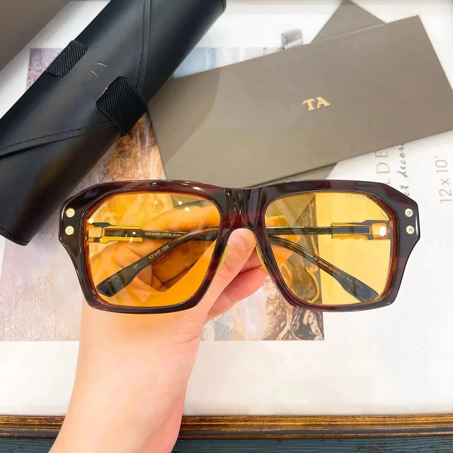 Authentic For DIYTA DT DTS417A Luxury Design Business Men Women Sun Glasses Square UV400 Polarized Male Couple Eyewear With Box