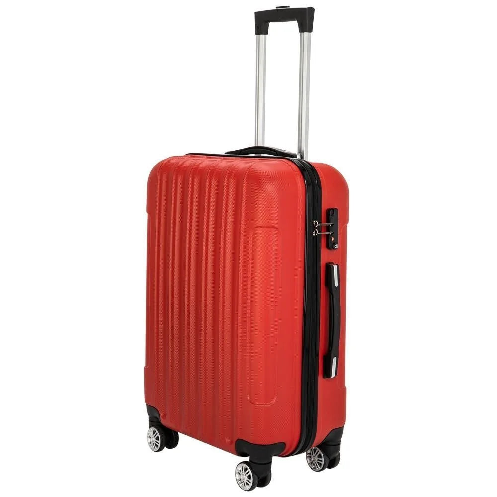 20"/24"/28" Luggage Sets Suitcase Bags Lightweight 3-in-1 ABS Trolley Case Red