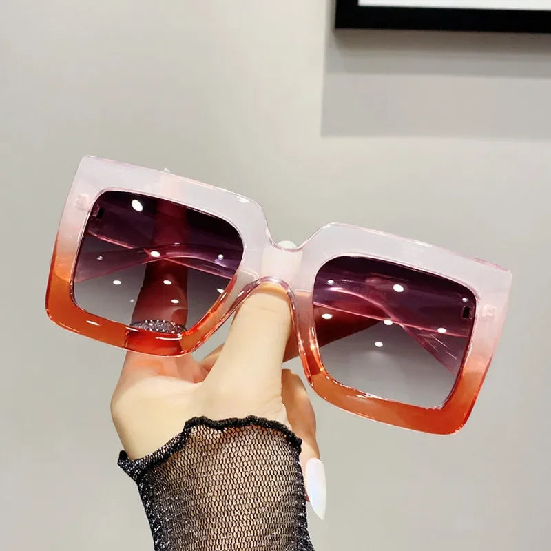 Women's Sunglasses Neutral UV Resistant Solid Color Sunglasses UV Resistant Retro Large Frame Glasses