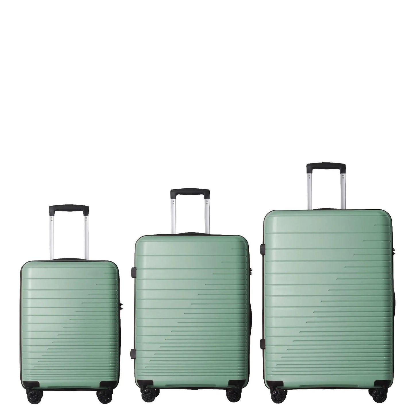 3 Piece Luggage Set Hardshell Spinner Suitcase TSA Lock Lightweight 20 24 28 Inch Green for Travel Business Trip with 360 Wheels