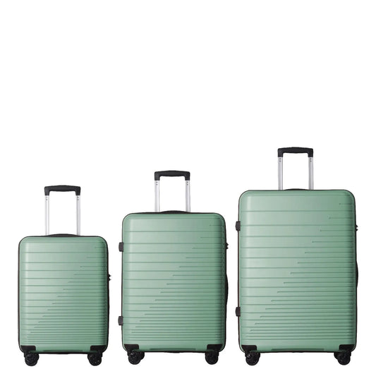 3 Piece Luggage Set Hardshell Spinner Suitcase TSA Lock Lightweight 20 24 28 Inch Green for Travel Business Trip with 360 Wheels