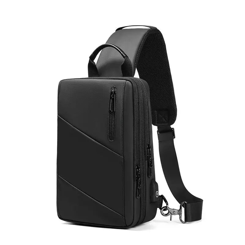 EURCOOL Crossbody Bag Men USB Charging Chest Pack Travel Water Repellent Hand Casual Shoulder Bag Male Purses сумки на плечо
