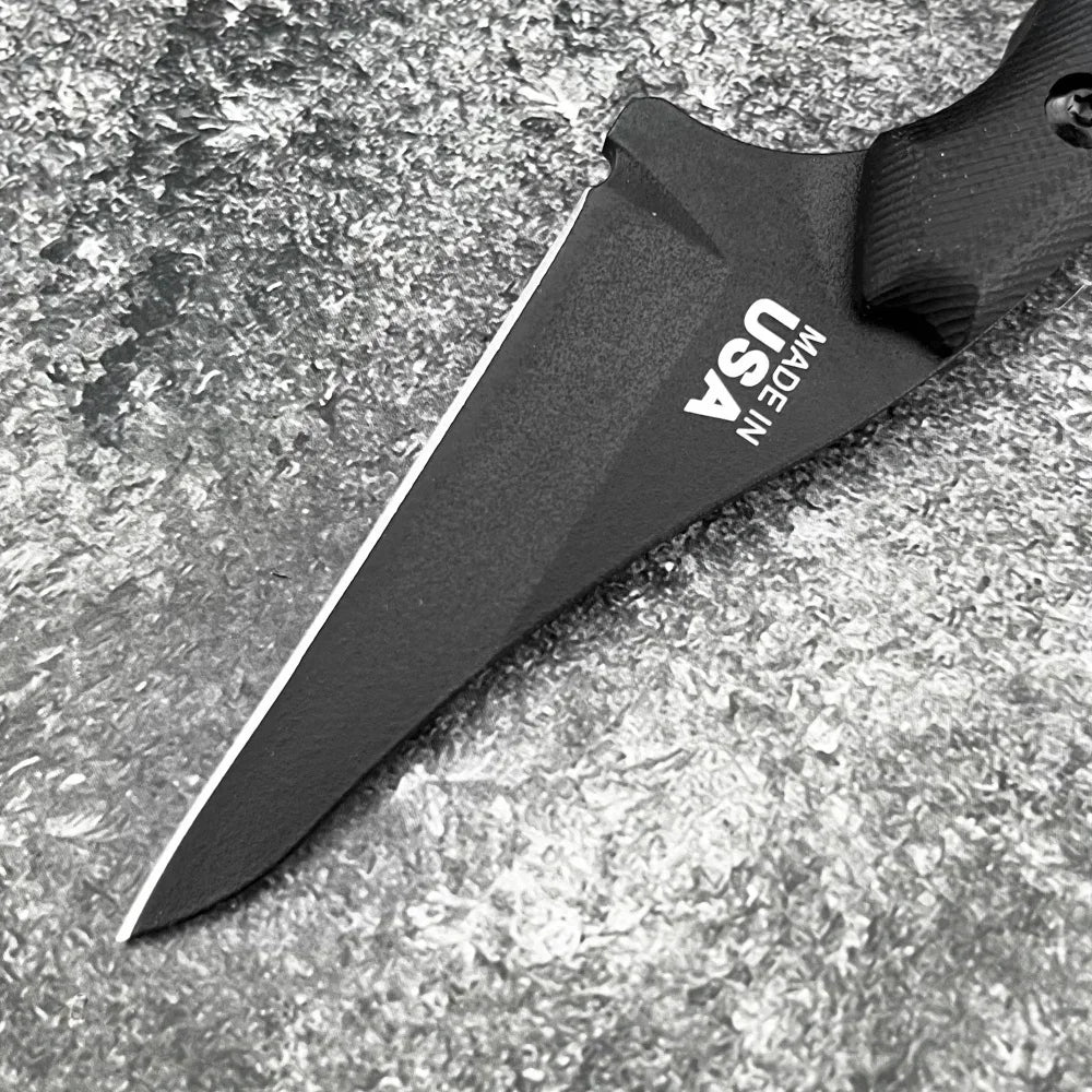 TOPS Straight Knife G10 Handle 8Cr13Mov Blade Outdoor Mountaineering  Tactical Combat Sharp Self-defense Multi-functional Knives