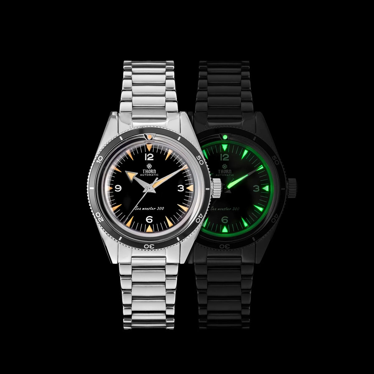 THORN T026 Automatic Watch 38mm Sapphire 316L Stainless Steel PT5000/Swiss Ronda Movement Vintage Style Luminous Men's Watch