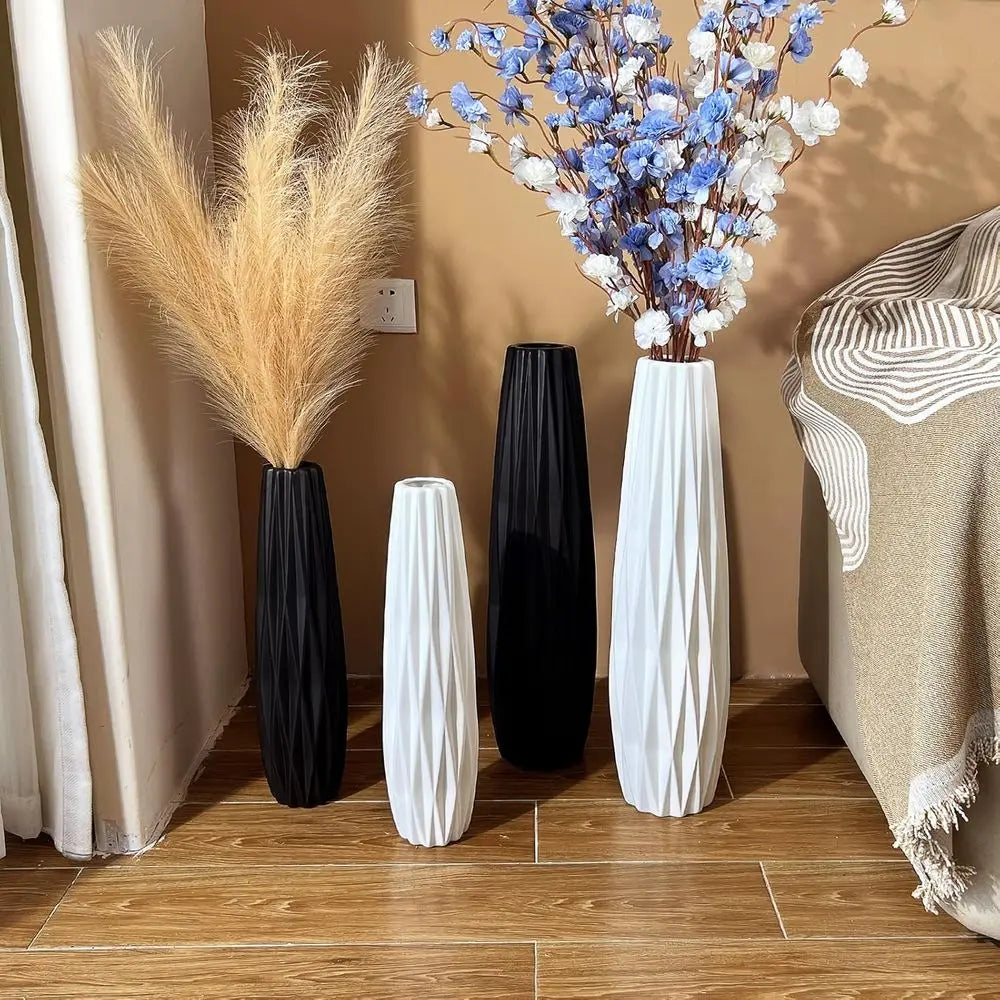 Large 24 Inch Modern Minimalist Ceramic Vase for Home Decor, Suitable for Pampas Grass, Ideal as Living Room or Office Centerpie