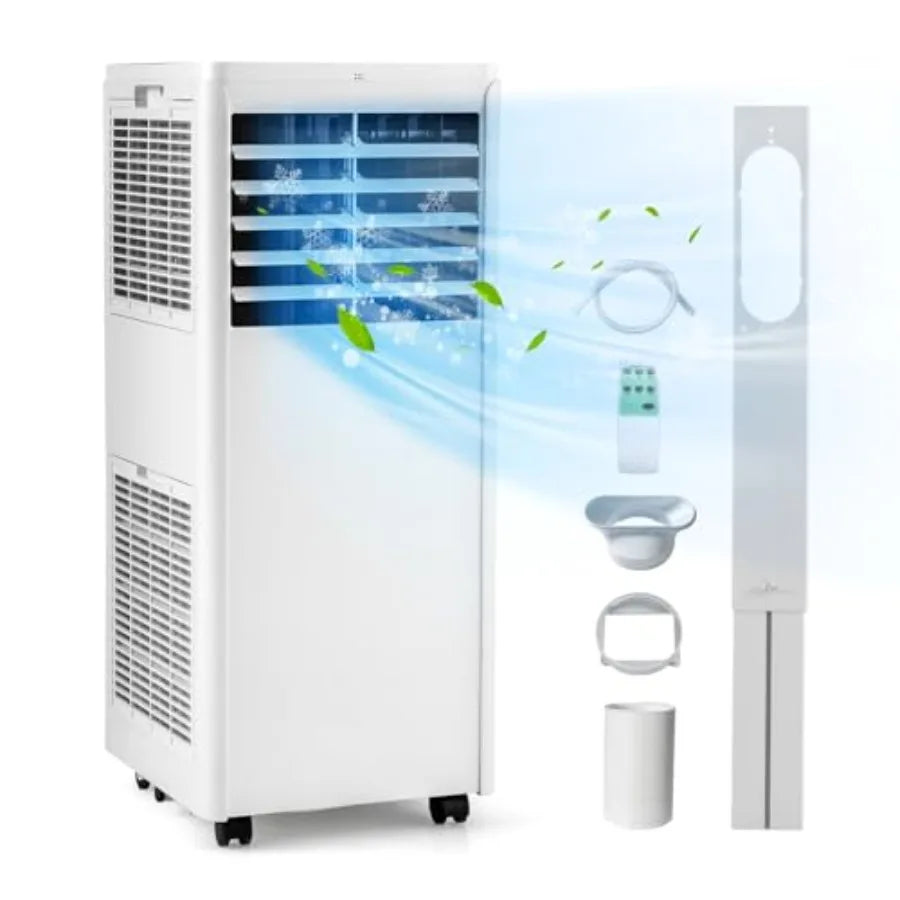 8000 BTU Portable Air Conditioner for Home and Office Use Features Fan Cooling Dehumidifier Sleep Mode Cools Up to 250 Sq.Ft In