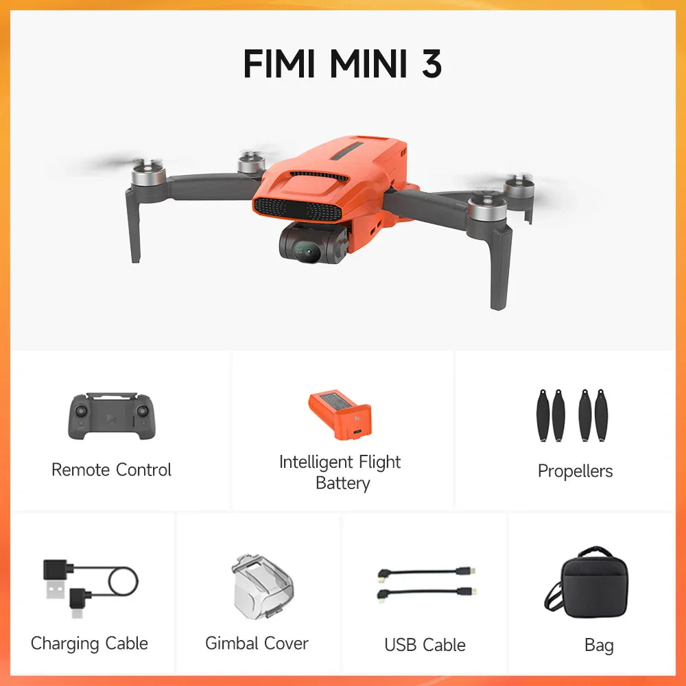FIMI MINI 3 new drone 4K 60fps 9km range 3-axis Gimbal 249g Ultralight design AI Super Night Video smart tracking mini pro drone