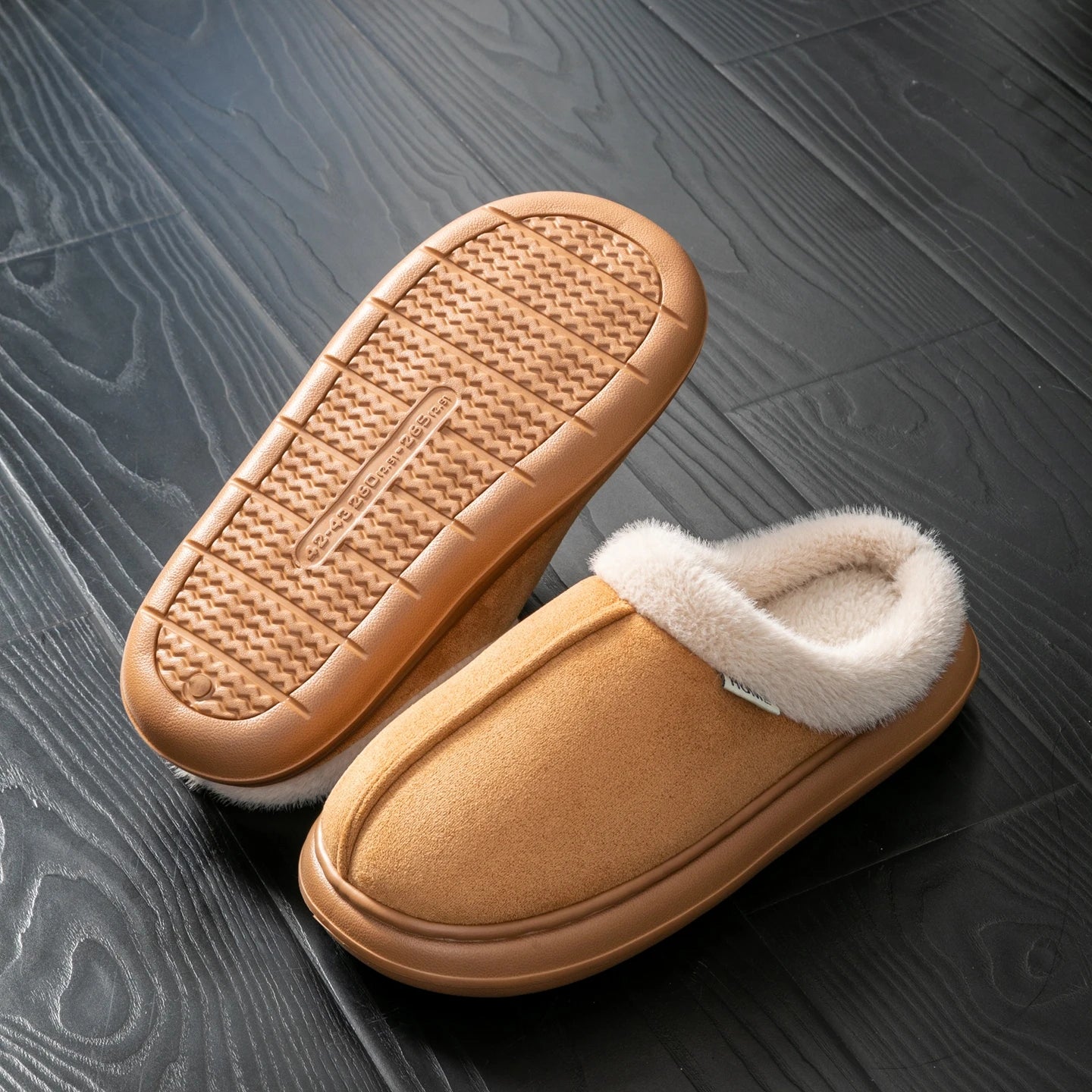 Autumn And Winter Men's Cotton Slippers Plush Warm Thick Home Wear Non-slip Wear-resistant Soft Bottom Comfortable Warm Shoes