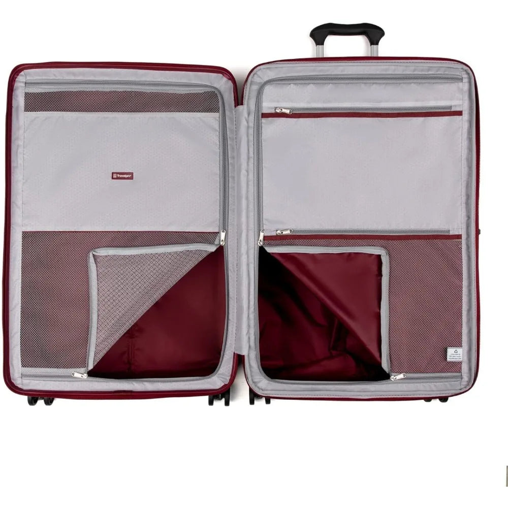 lightweight expandable hardside luggage with 8 spinner wheels and polycarbonate shell