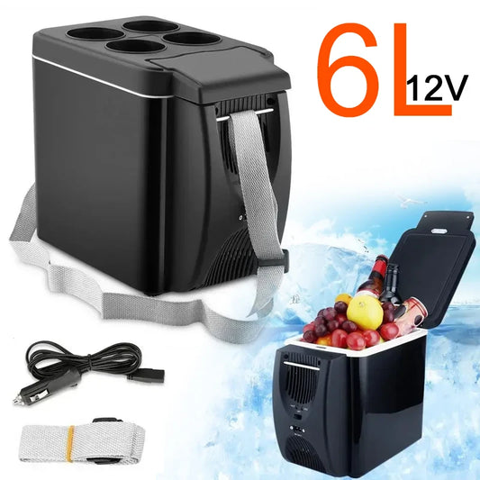 6L 12V Electric Car Refrigerator Mini Freezer Car Freezer Cooler and Warmer Electric Fridge Portable Icebox Travel Refrigerator