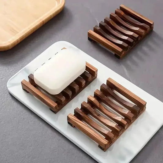 Soap Box Natural Wooden Bath Soap Holder Creative Fashion Tray Wooden Prevent Mildew Drain Box Kitchen Bathroom Washroom Tools
