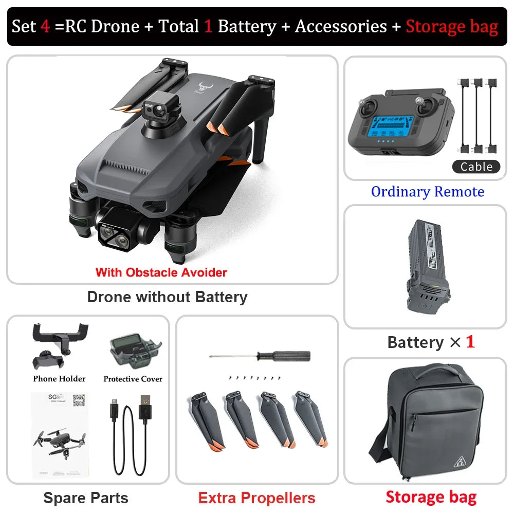 2024 ZLL SG909 Drone Professional Camera Touch Screen 3-Axis Gimbal Obstacle Avoidance FPV Brushless EIS Electronic RC Dron Toy