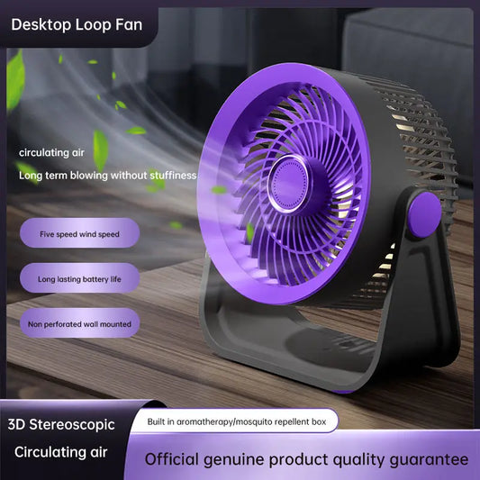 HOMFISH Fan Mute USB Circulating Electric Fan Home Dormitory Office Desktop Small Fan Dormitory Ultra-quiet Mosquito Repellent