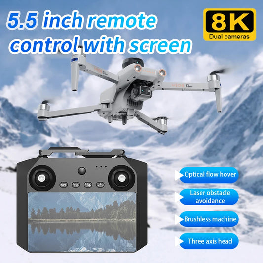 M108 Plus GPS Drone Professional aerial photography HD 8K With Screen Remote Control 3-axis Gimbal Obstacle Avoidance FPV Dron