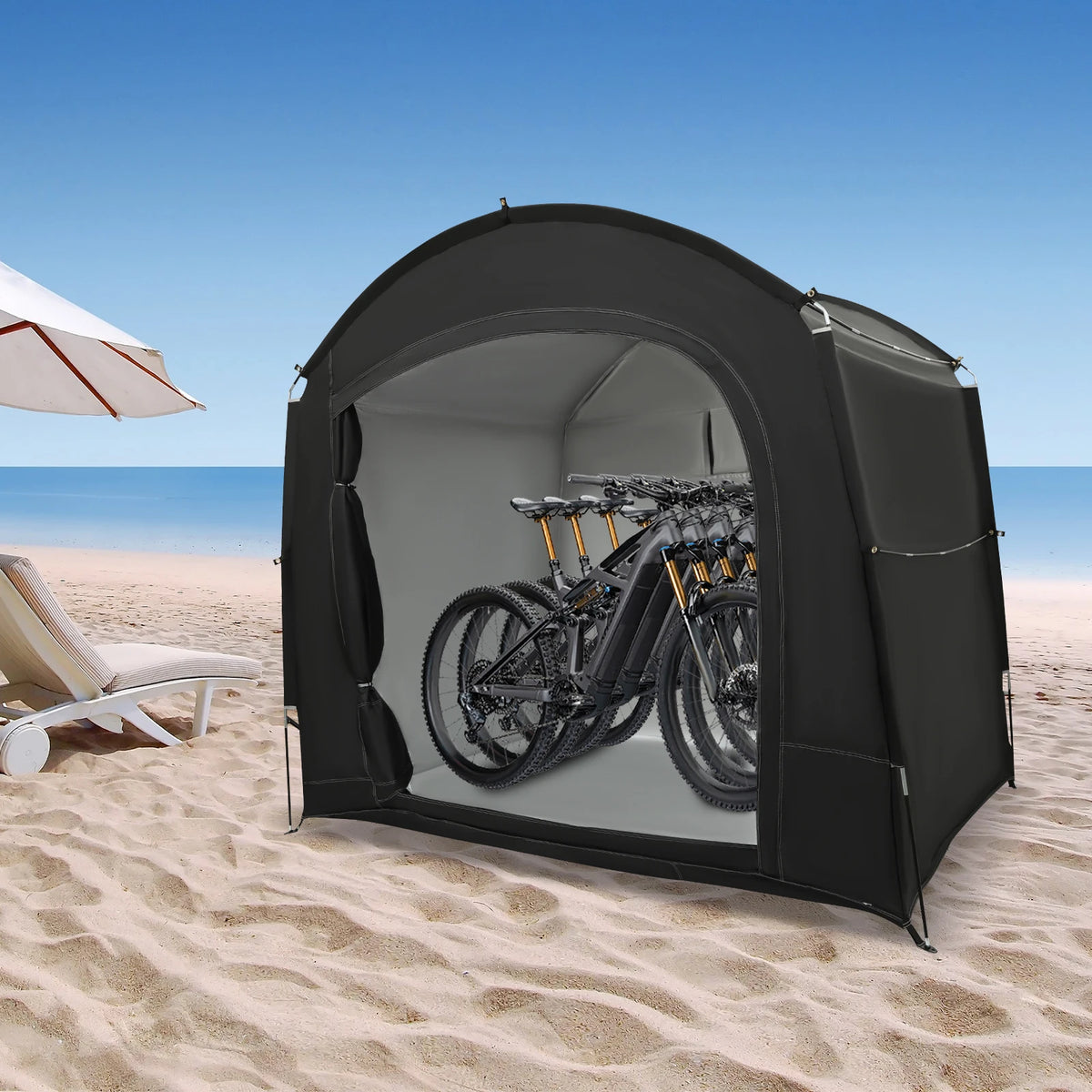 Travel Bike Storage Tent, Bike Storage Tent with 4 Stakes, Outdoor Bike Tent for Bicycles, Motorcycles, Repair Tools