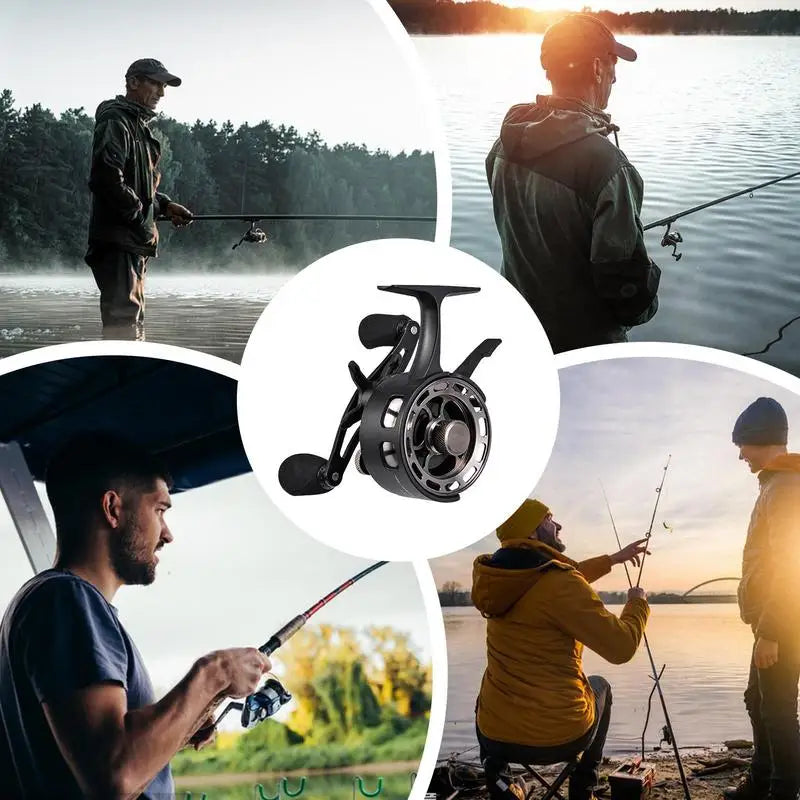 Ice Fishing Reel Large Spool Diameter Inline Freespool Reel Wear-Resistant 31 BB Ice Fishing Gear for Sea Lake Pond Metal Spool