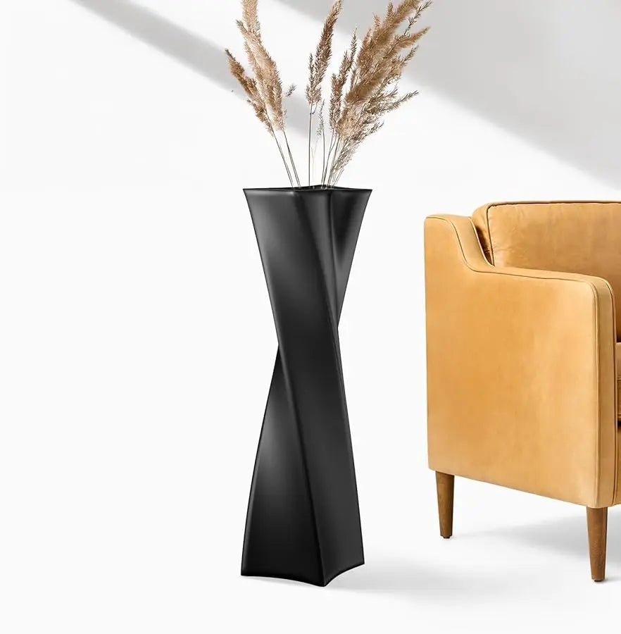 Black Tall Floor Vase 27.5in Resin Black Heart Shaped Vases Perfect for Dry or Faux Flowers Entryway Large Decorative Standing V