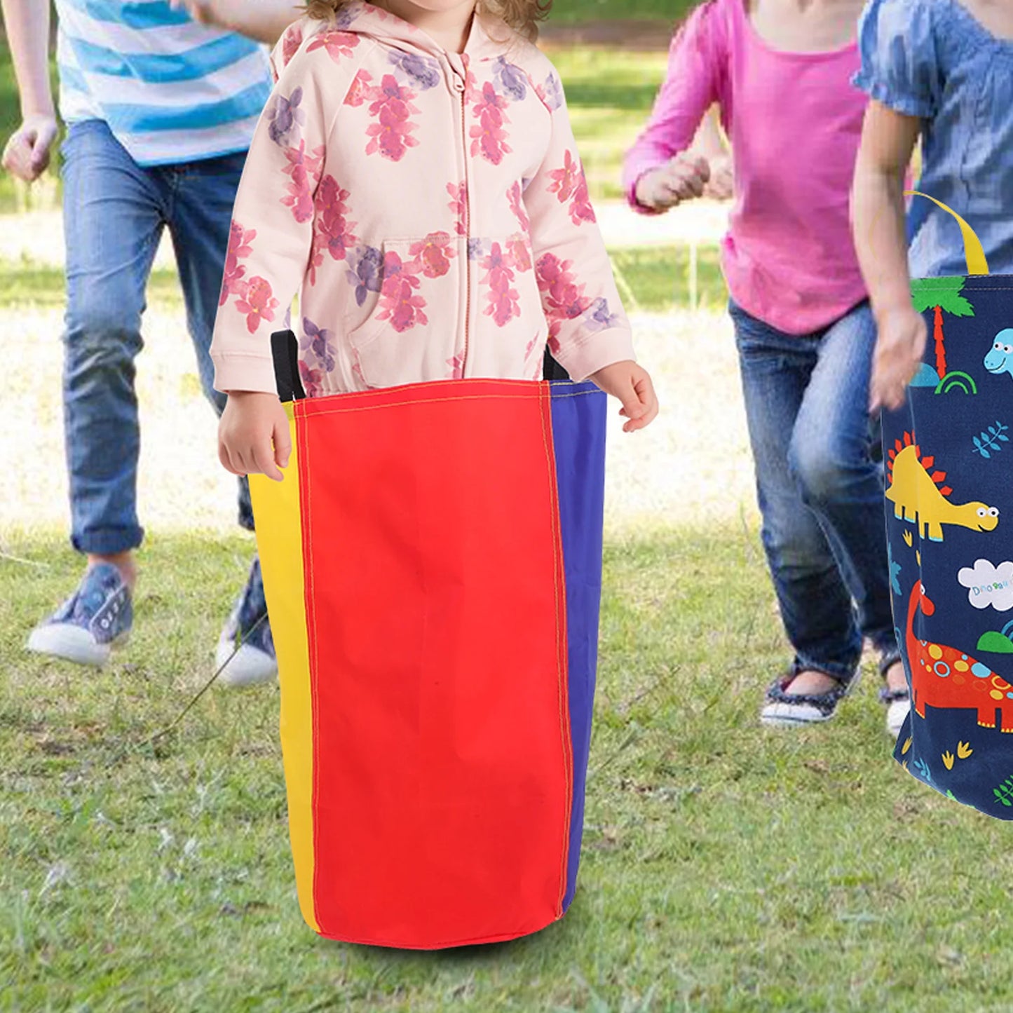 6Pcs Children's Kangaroo Jumping Bags Race Bags Outdoor Lawn Game Props Jumping Race Supplies (Assorted Color)