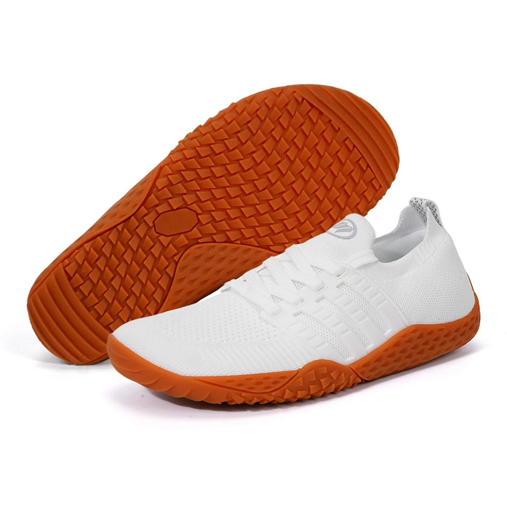 Unisex Wide Barefoot Shoes Breathable Wide Toe Cross Trainer Lightweight Trekking Shoes Mesh Running Sneakers for Outdoor Sports