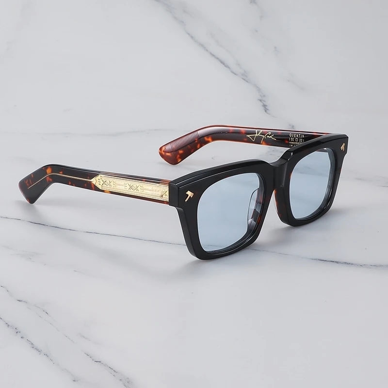 Japan Hand Made Thick Acetate Man Sunglasses  QUENTIN Sun Glasses Outdoor Square Fishing Driving Gafas Lentes De Sol Hombre