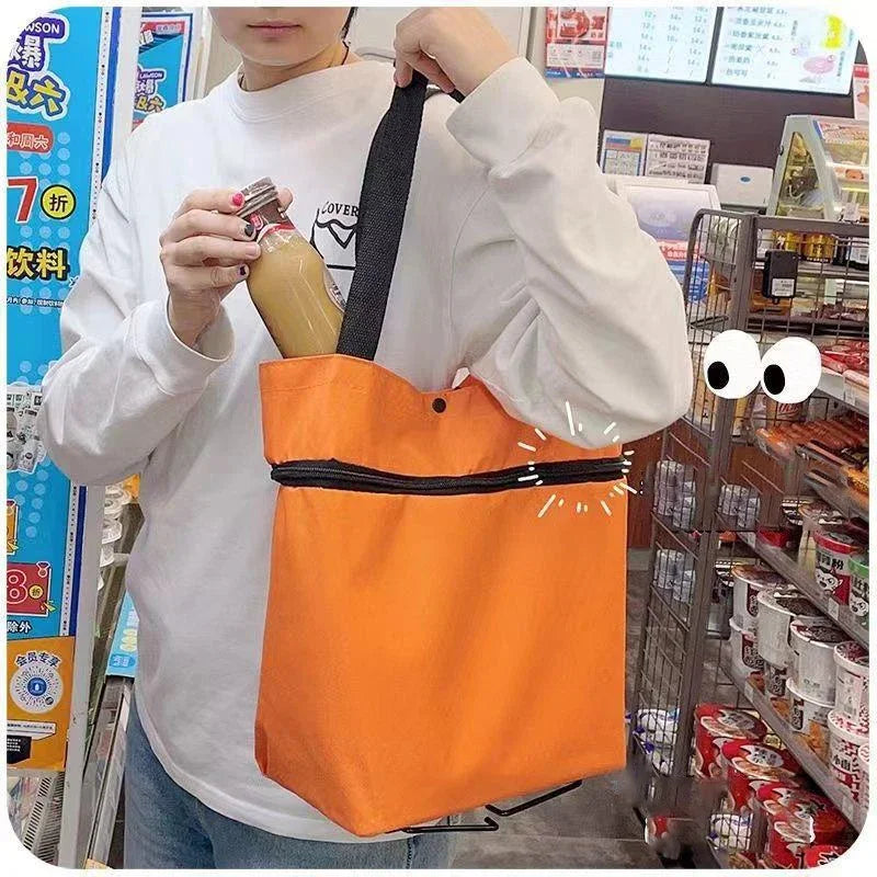 Convenient Folding Portable Wheels Handbag Waterproof Supermarket Shopping Trolley Weight 25 Kg