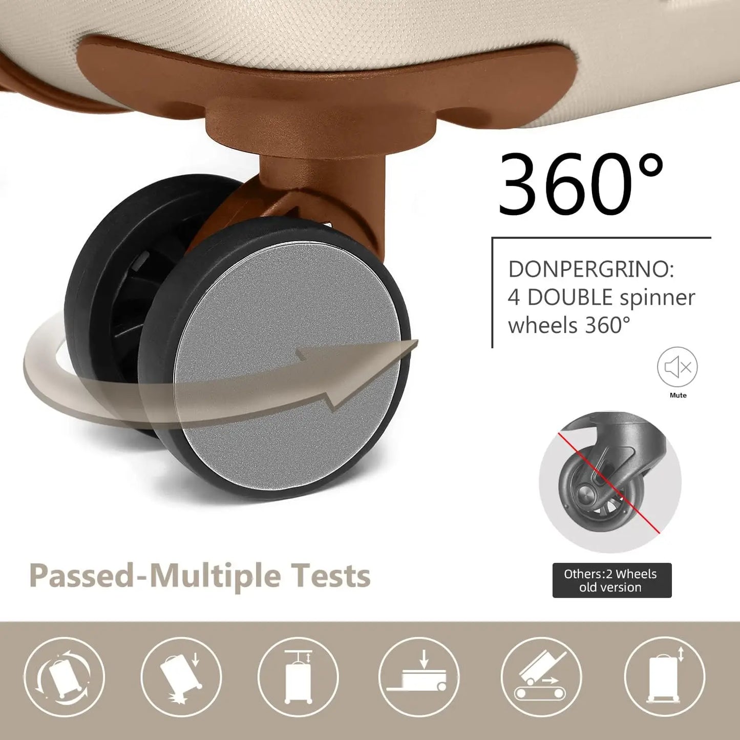 Luggage Sets 6 Piece with Duffel Bags, Hardside Expandable Suitcases with Spinner Wheels TSA Lock, Cream Large capacity suitcase