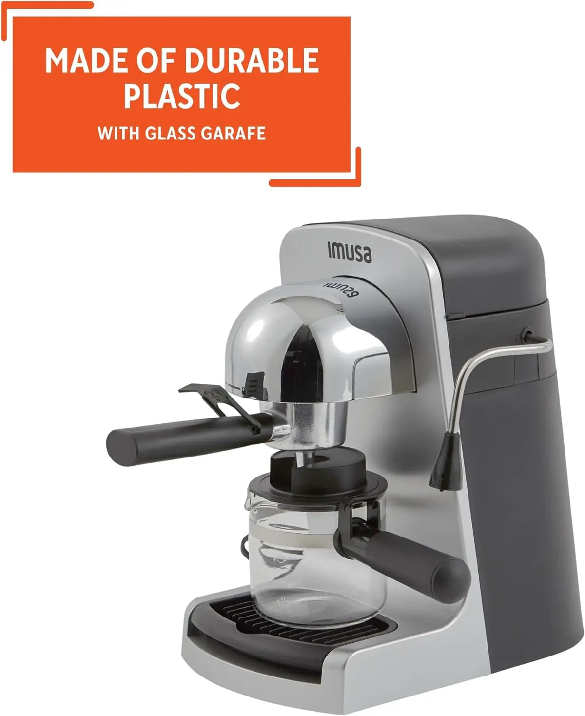 4cup Electric Bistro Espresso Cappuccino Maker, Silver