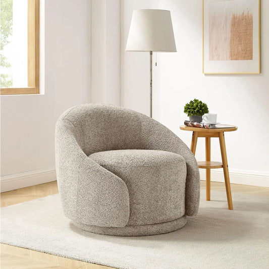360 Degree Swivel Barrel Chair, Modern Living Room Chairs with Armrest Cozy Reading Chair for Adults, Small Space, LivingRoom