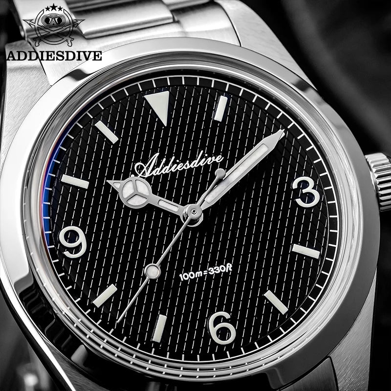 ADDIESDIVE new men's analog watch bubble mirror glass 100 meters luminous men's quartz watch and women's couple watches AD2096