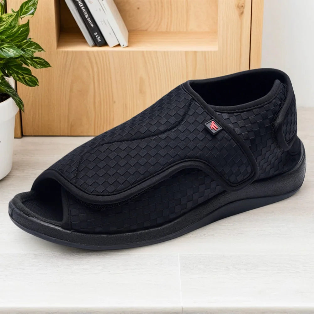 Women Men Diabetic Slippers Extra Wide House Shoes Adjustable Closure for Swollen Feet for Indoor Outdoor
